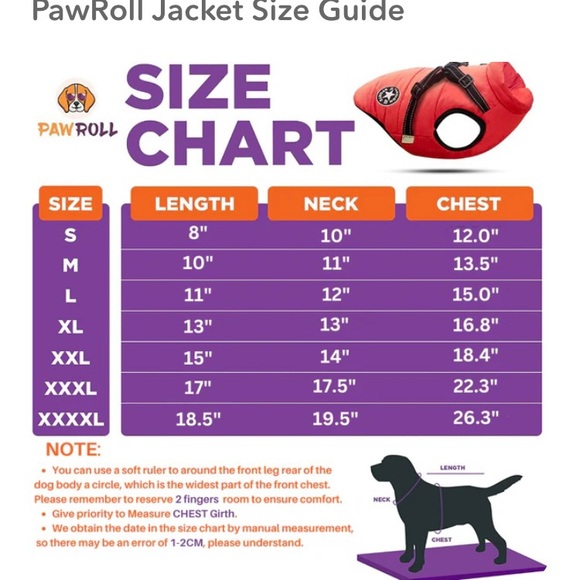 PawRoll dog puffer vest jacket, Large blue water resistant harness lined - Picture 11 of 13